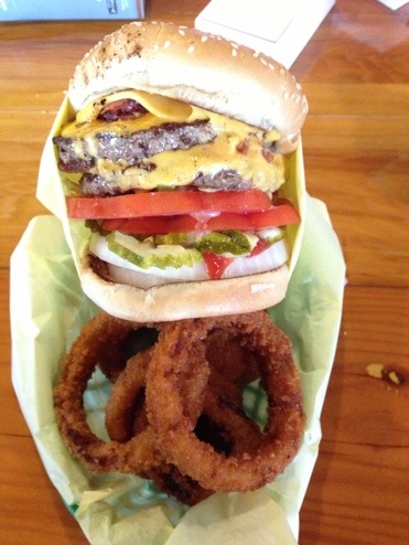 Double Bacon Cheeseburger Basket at Downtown Hodad's in San Diego, CA