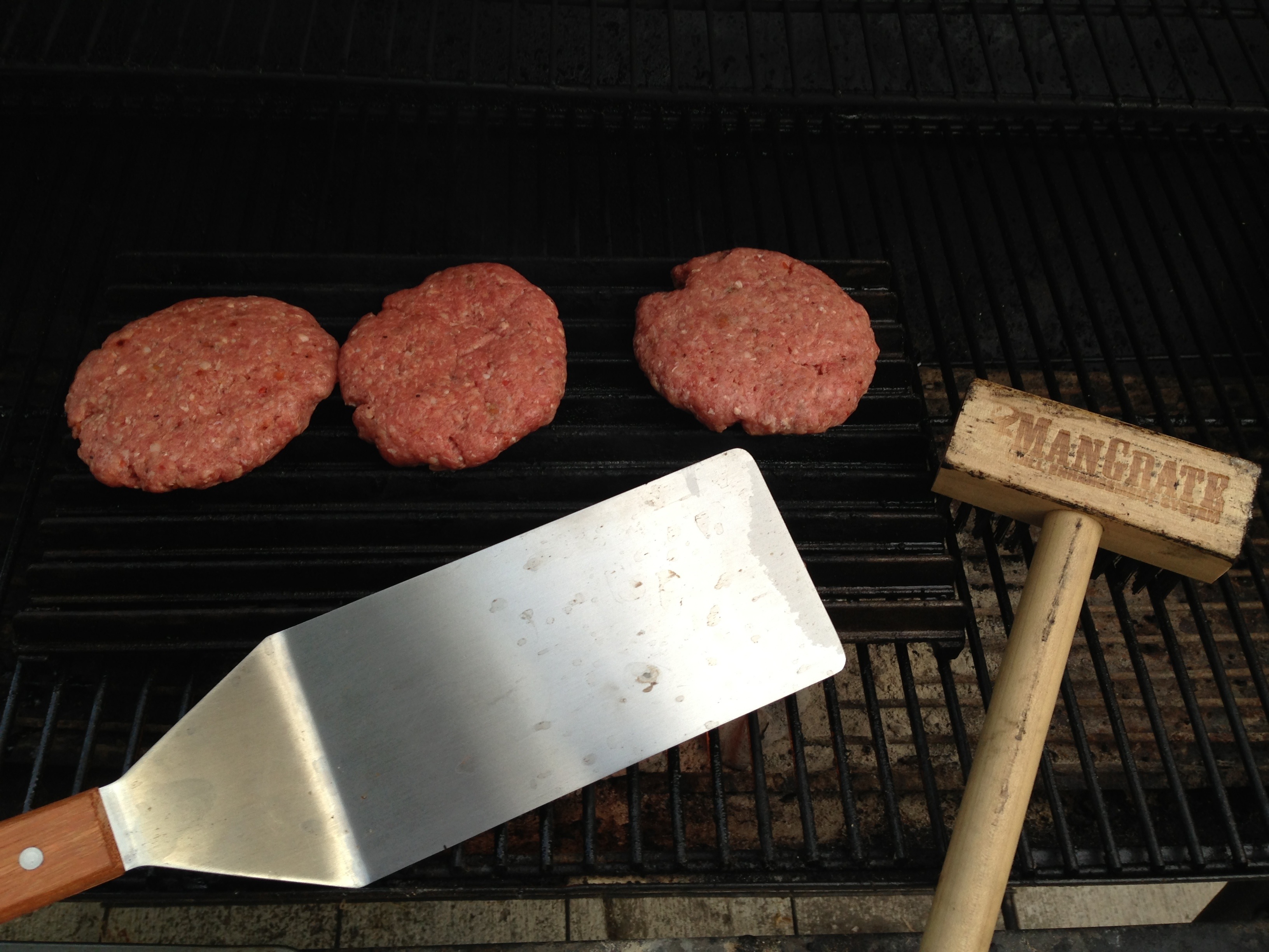 Beef Burgers on the ManGrate Beef Burgers on the ManGrate