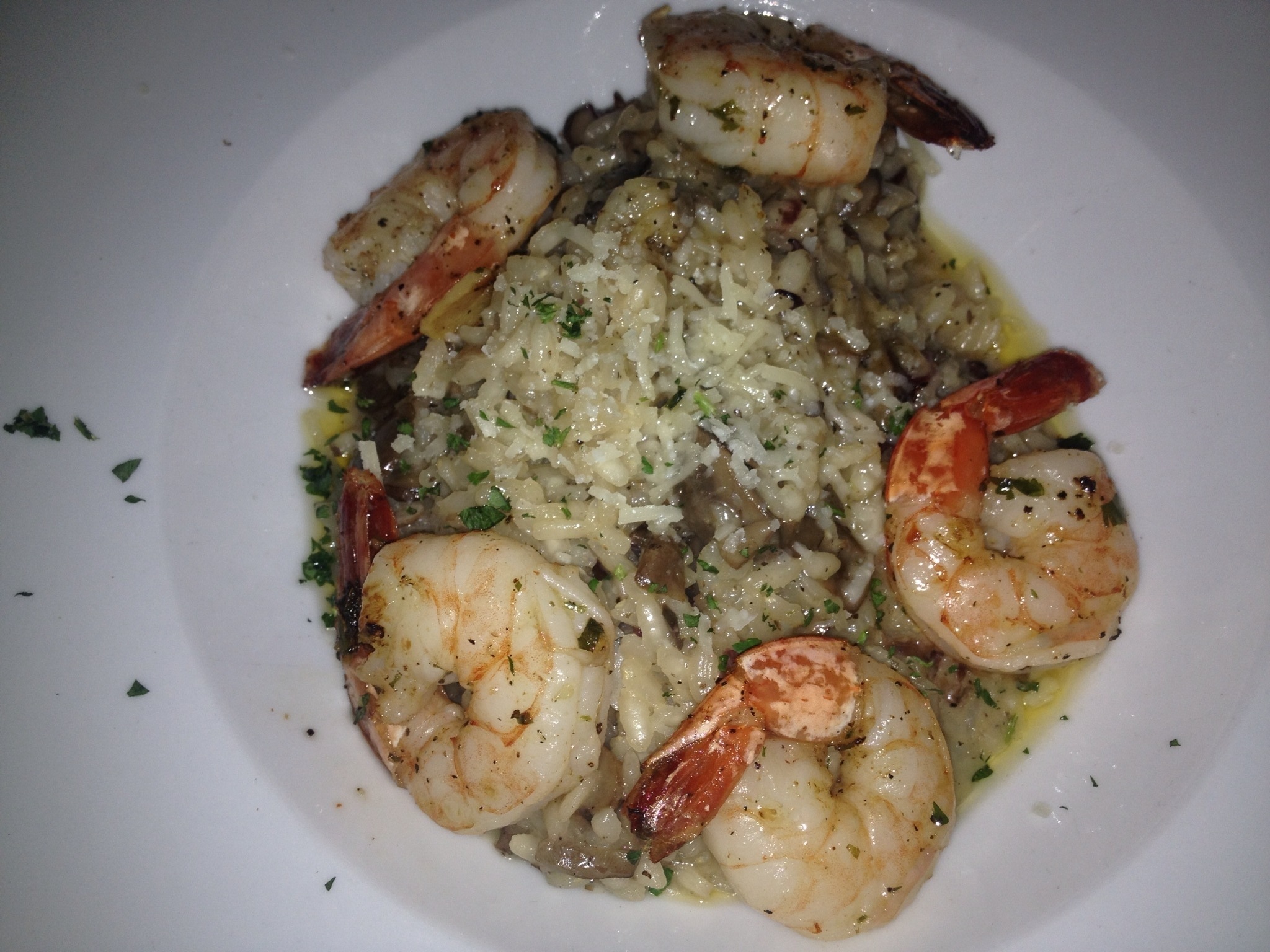 White Mushroom Risotto w/ Black Tiger Shrimp at Taste at the Palisades White Mushroom Risotto w/ Black Tiger Shrimp at Taste at the Palisades