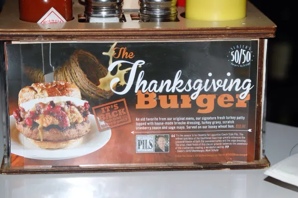 The Thanksgiving Burger at Slater's 50/50