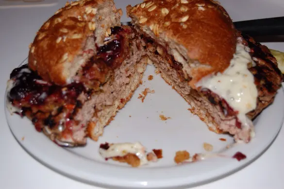 Slater's 50/50's Thanksgiving Burger