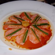 Salmon New Style Sashimi at NOBU