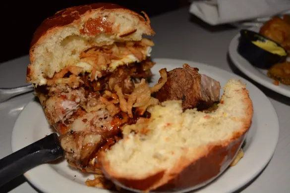 Asian Pork Belly Burger at Slater's 50/50
