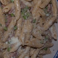 Turkey Pastrami Penne Carbonara