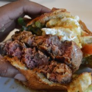 The Rustic Ravioli Burger at Slater's 50/50