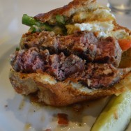 The Rustic Ravioli Burger at Slater's 50/50