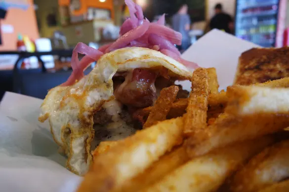 The Brulee Burger at Paradise Valley Burger Co. The Brulee Burger at Paradise Valley Burger Co.