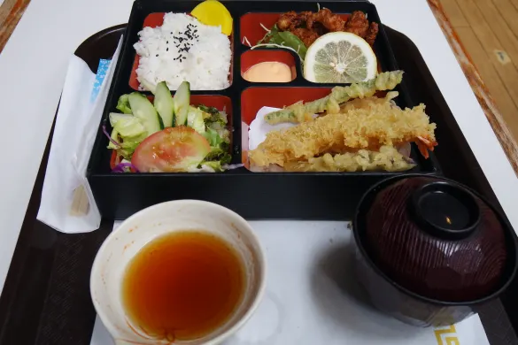 Tempura Fried Squid, and Bento w/ Miso Soup